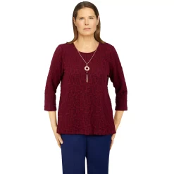 Women's Alfred Dunner Sloanne Street Solid Box Texture Top