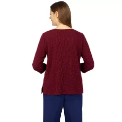 Alternative view of Women's Alfred Dunner Sloanne Street Solid Box Texture Top