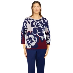 Women's Alfred Dunner Sloanne Street Stylized Floral Sweater