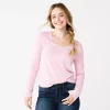 Juniors' SO® Essential V-Neck Long Sleeve Tee