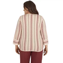 Alternative view of Plus Size Alfred Dunner Sorrento Vertical Texture Sweater