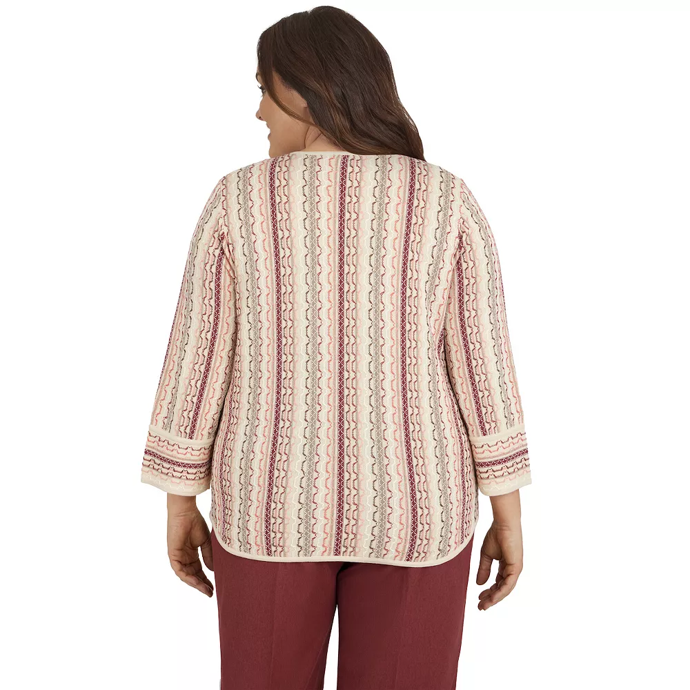 Plus Size Alfred Dunner Sorrento Vertical Texture Sweater 2 Plus Size Alfred Dunner Sorrento Vertical Texture Sweater - Image 2