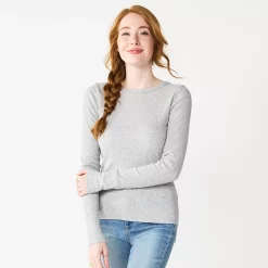Juniors' SO® Slim Fit Long Sleeve Top 14 Juniors' SO® Slim Fit Long Sleeve Top -Cuddl Duds SHOP 5900267 Grey Fox Heather