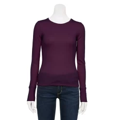 Juniors' SO® Slim Fit Long Sleeve Top 18 Juniors' SO® Slim Fit Long Sleeve Top -Cuddl Duds SHOP 5900267 Magma