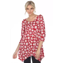 Alternative view of Women's White Mark Print Handkerchief Tunic Top