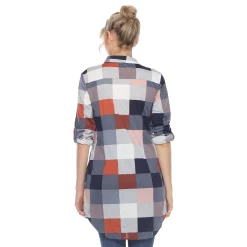 Women's White Mark Plaid Tunic Top -Cuddl Duds SHOP 5907715 ALT