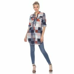 Women's White Mark Plaid Tunic Top -Cuddl Duds SHOP 5907715 ALT3