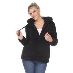 Women's White Mark Sherpa Hoodie -Cuddl Duds SHOP 5907724 Black