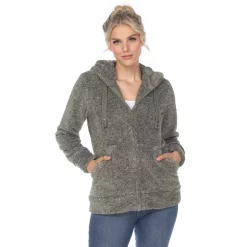 Women's White Mark Sherpa Hoodie -Cuddl Duds SHOP 5907724 Olive