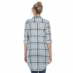 Women's White Mark Plaid Tunic Top -Cuddl Duds SHOP 5907726 ALT