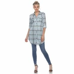 Women's White Mark Plaid Tunic Top -Cuddl Duds SHOP 5907726 ALT3