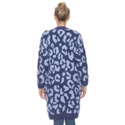 Women's White Mark Leopard Print Cardigan 14 Women's White Mark Leopard Print Cardigan -Cuddl Duds SHOP 5907728 ALT