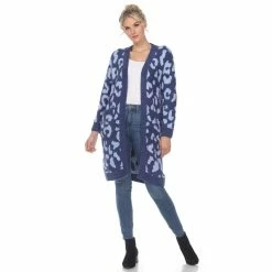 Women's White Mark Leopard Print Cardigan 16 Women's White Mark Leopard Print Cardigan -Cuddl Duds SHOP 5907728 ALT3