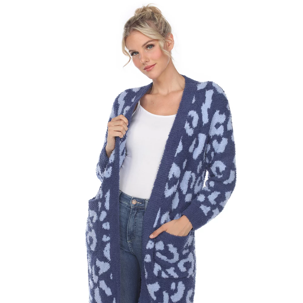 Women's White Mark Leopard Print Cardigan 9 Women's White Mark Leopard Print Cardigan - Image 9