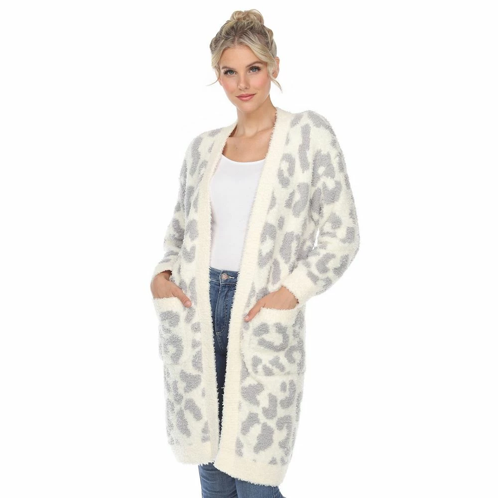 Women's White Mark Leopard Print Cardigan 1 Women's White Mark Leopard Print Cardigan