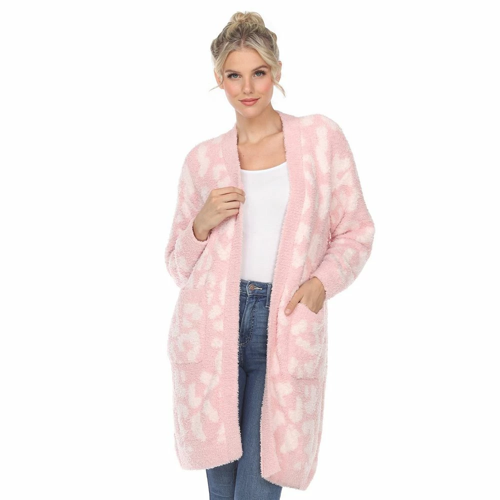 Women's White Mark Leopard Print Cardigan 3 Women's White Mark Leopard Print Cardigan - Image 3