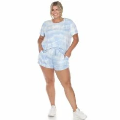 Plus Size White Mark 2-Piece Tee & Shorts Lounge Set