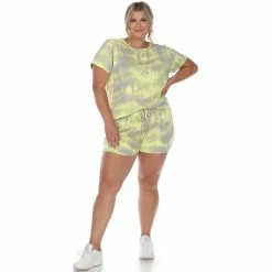 Alternative view of Plus Size White Mark 2-Piece Tee & Shorts Lounge Set