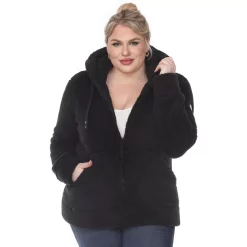 Plus Size White Mark Sherpa Hoodie 12 Plus Size White Mark Sherpa Hoodie -Cuddl Duds SHOP 5909066 Black