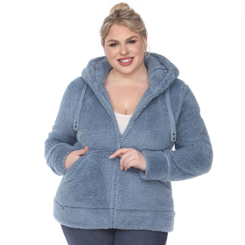 Plus Size White Mark Sherpa Hoodie 6 Plus Size White Mark Sherpa Hoodie - Image 6