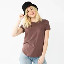 Juniors' SO® Short Sleeve Crewneck Tee 15 Juniors' SO® Short Sleeve Crewneck Tee -Cuddl Duds SHOP 5947019 Amethyst Raisin